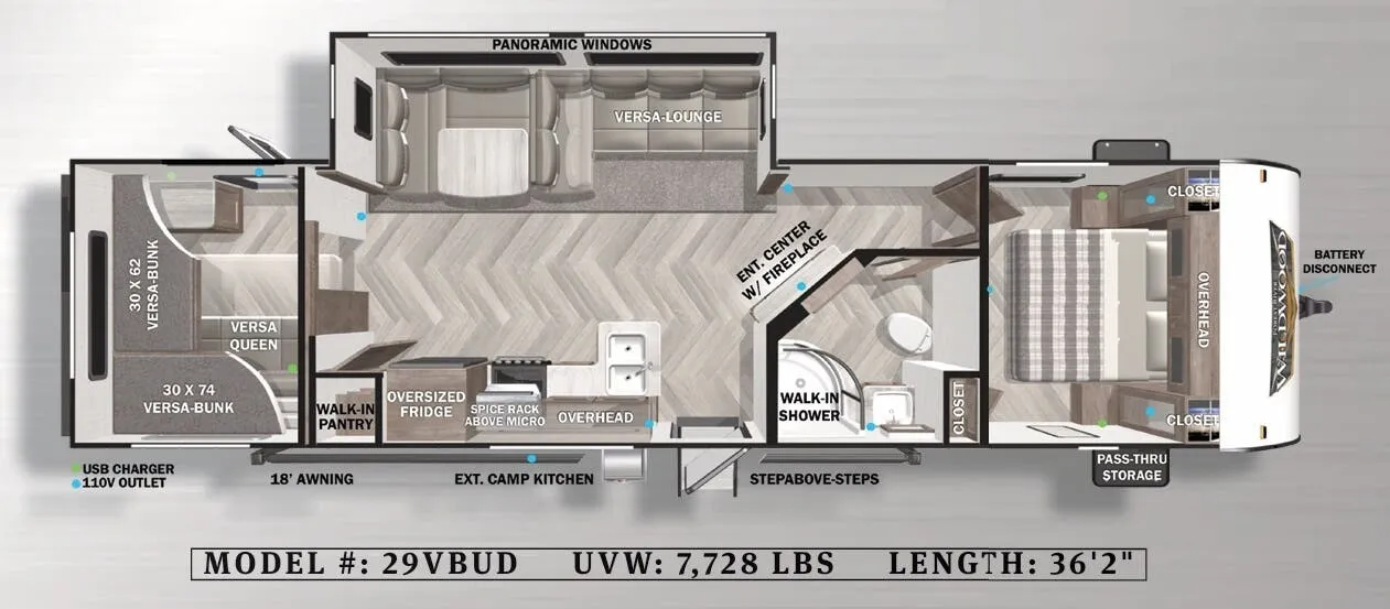 Forest River Wildwood 29VBUD floor plan