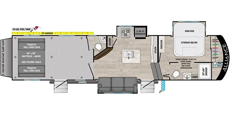 2023 Alliance RV Valor 36A15 floor plan