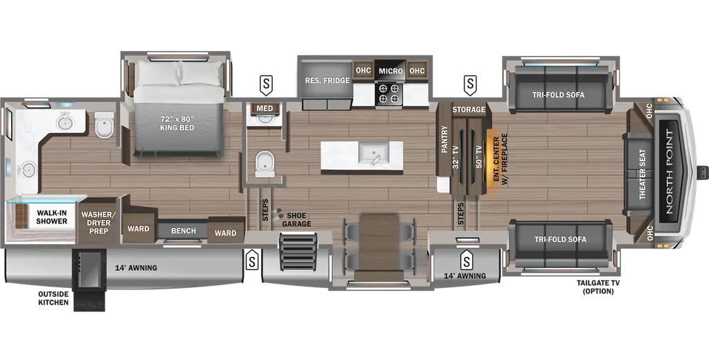 2024 Jayco North Point 382FLRB floor plan