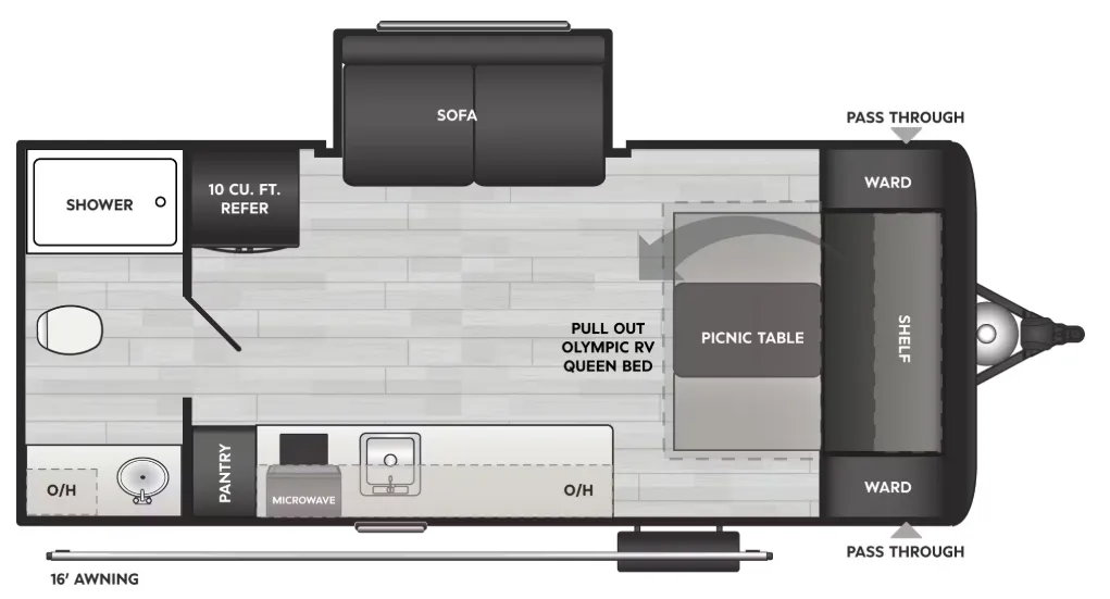 2026 Keystone Hideout Mini 195RBS floor plan