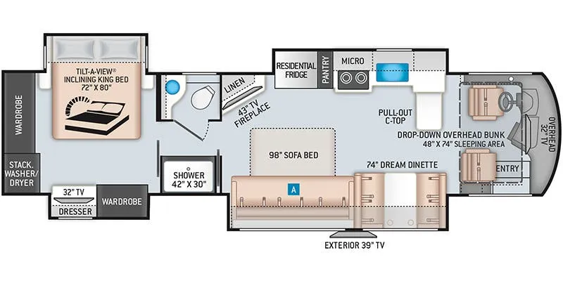 2022 Thor Motor Coach Aria 3701 - Floor plan