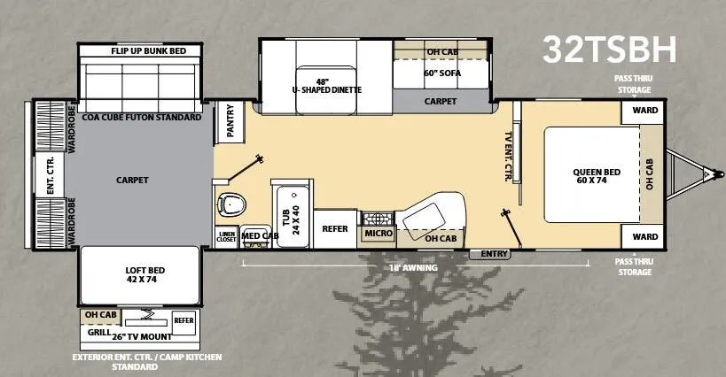 Coachmen Catalina Deluxe 32TSBH floor plan
