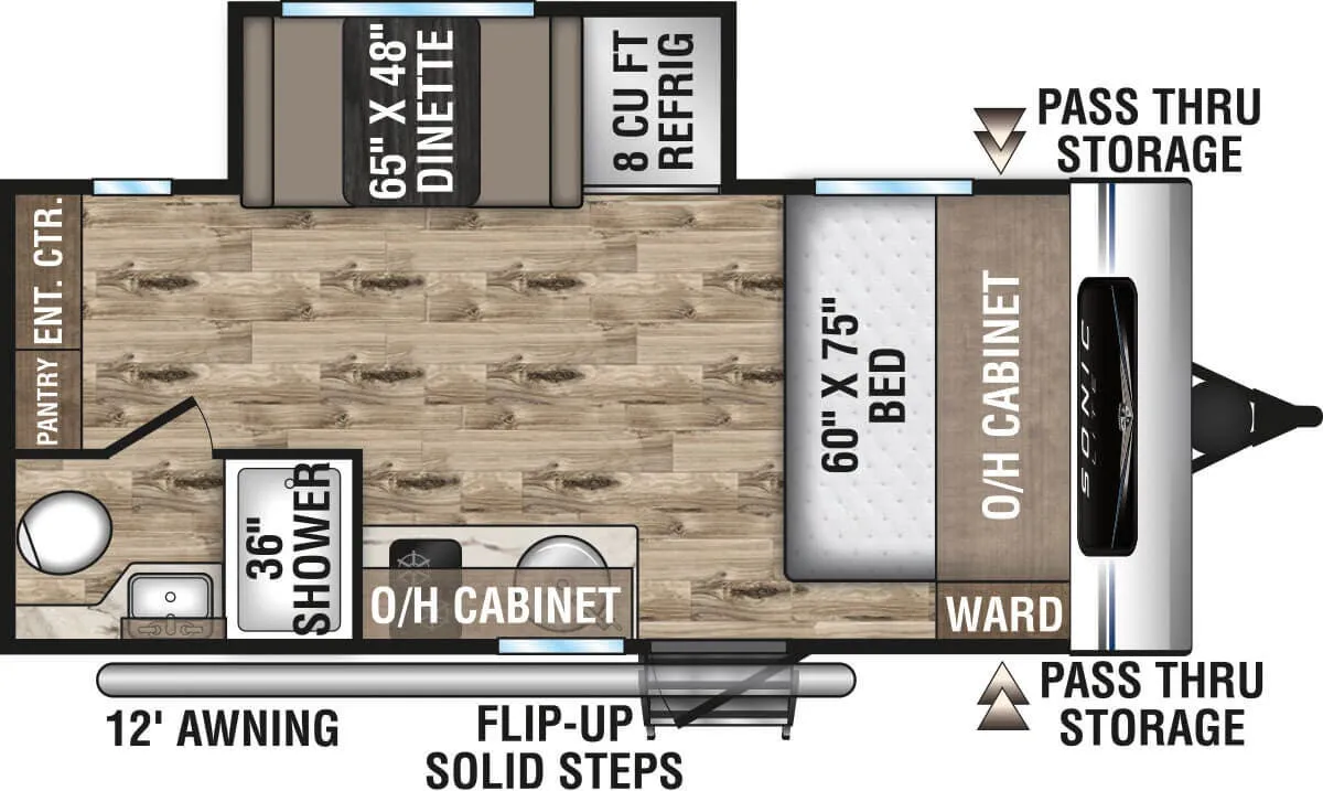 2024 Venture RV Sonic Lite SL169VMK - Floor plan
