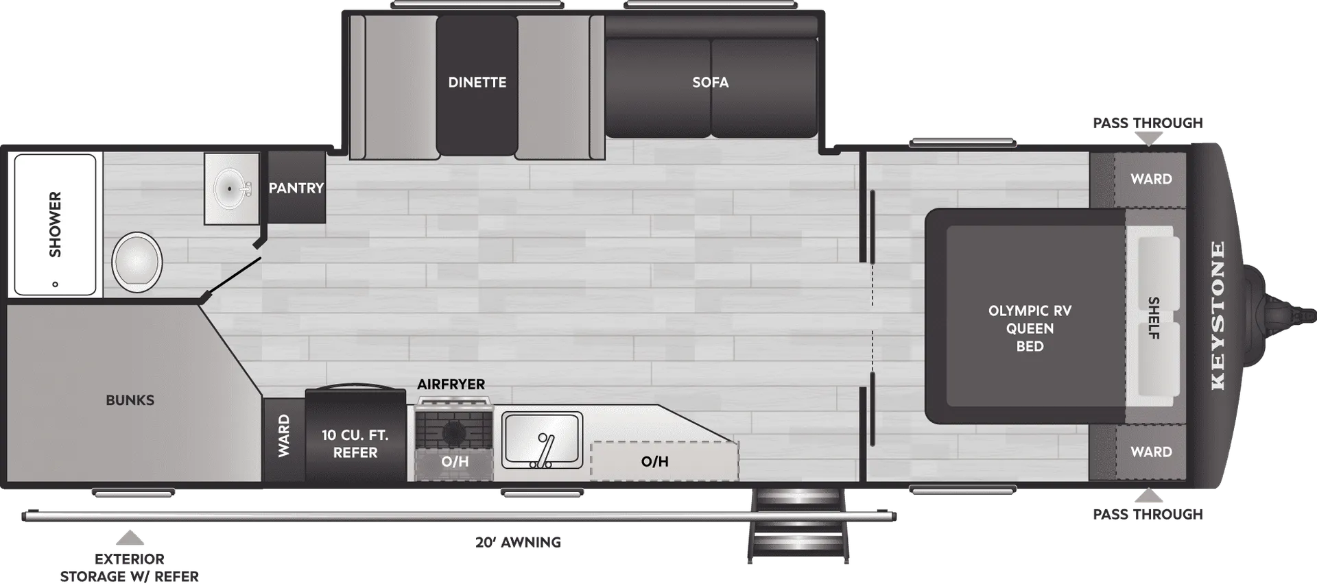 2027 Keystone Hideout 262BHS - Floor plan