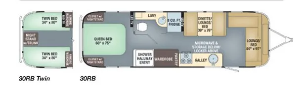 2018 Airstream International Serenity 30RB - Floor plan