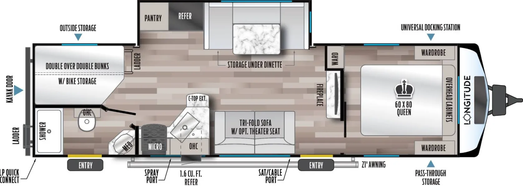 2024 East to West Longitude 285BH - Floor plan