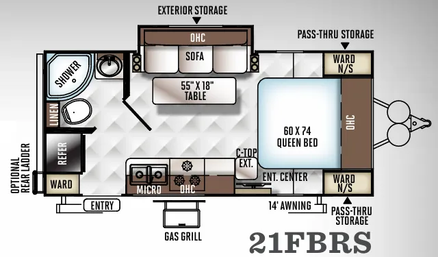 Forest River Flagstaff Micro Lite 21FBRS floor plan