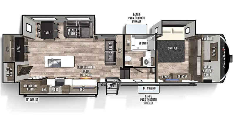 Forest River Cardinal Luxury 344SKX floor plan