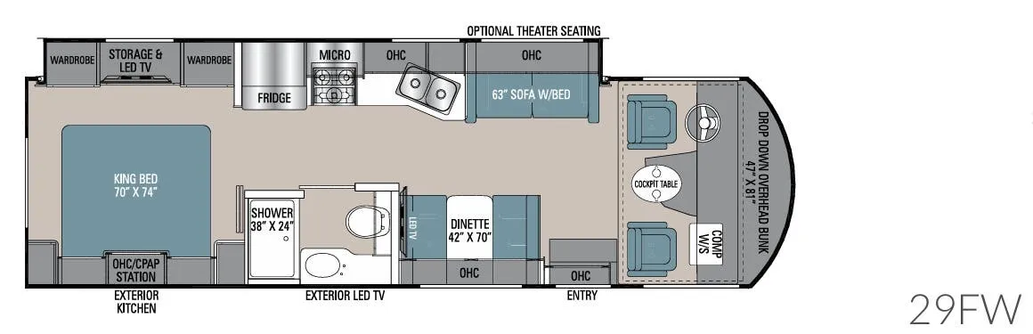Coachmen Mirada 29FW floor plan