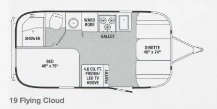 Airstream Flying Cloud 19 floor plan