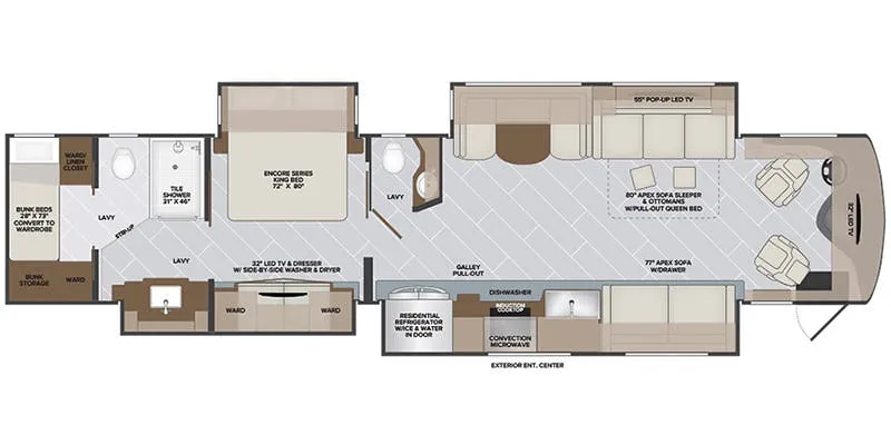 Holiday Rambler Armada 44B floor plan