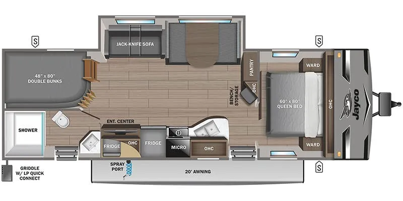 Jayco Jay Flight 280BHK floor plan