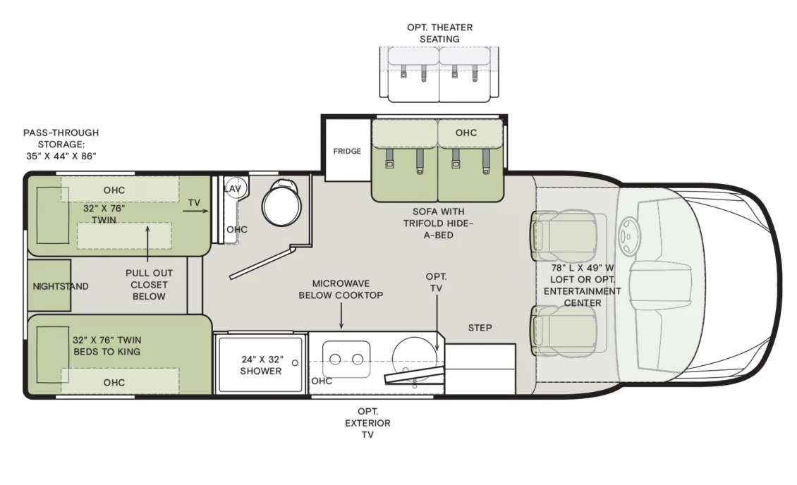 2025 Tiffin Wayfarer 25 XLW - Floor plan