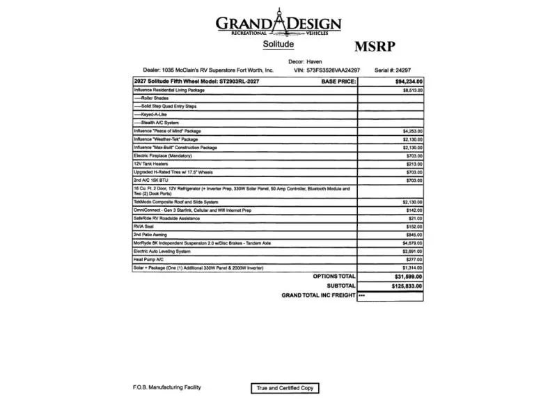 2027 Grand Design Influence 2903RL - Photo 4