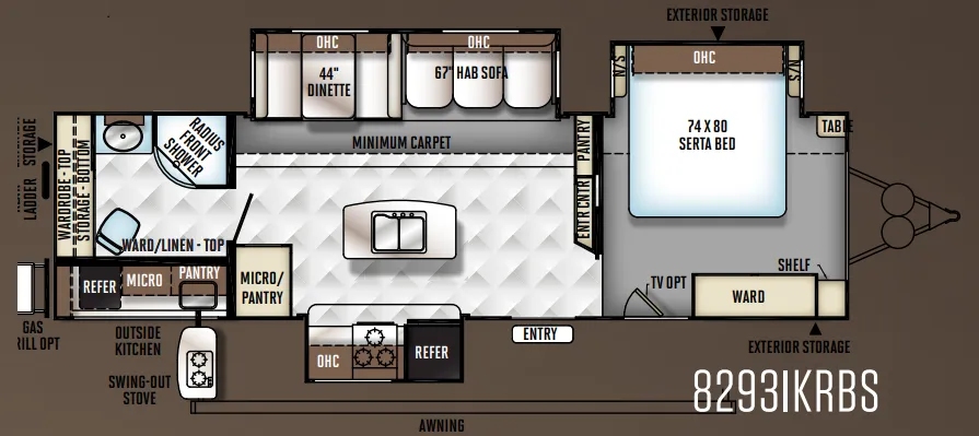 Forest River Rockwood Signature Ultra Lite 8293IKRBS floor plan