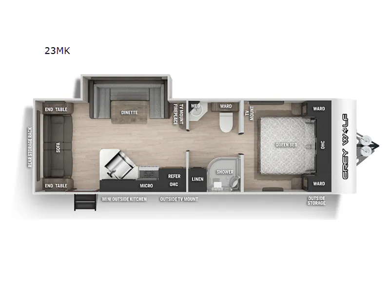 2022 Forest River Cherokee Grey Wolf 23MK floor plan