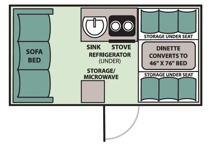 Aliner Classic Sofa Bed floor plan