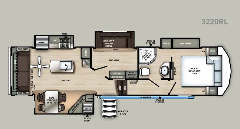 Forest River Sandpiper C-Class 3220RL floor plan