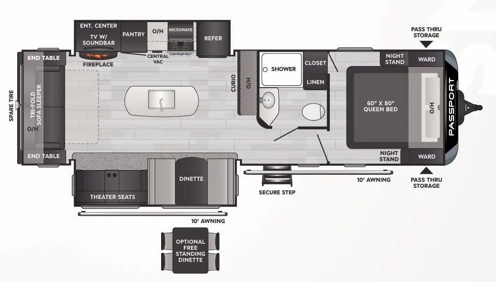 Keystone Passport 2870RL floor plan