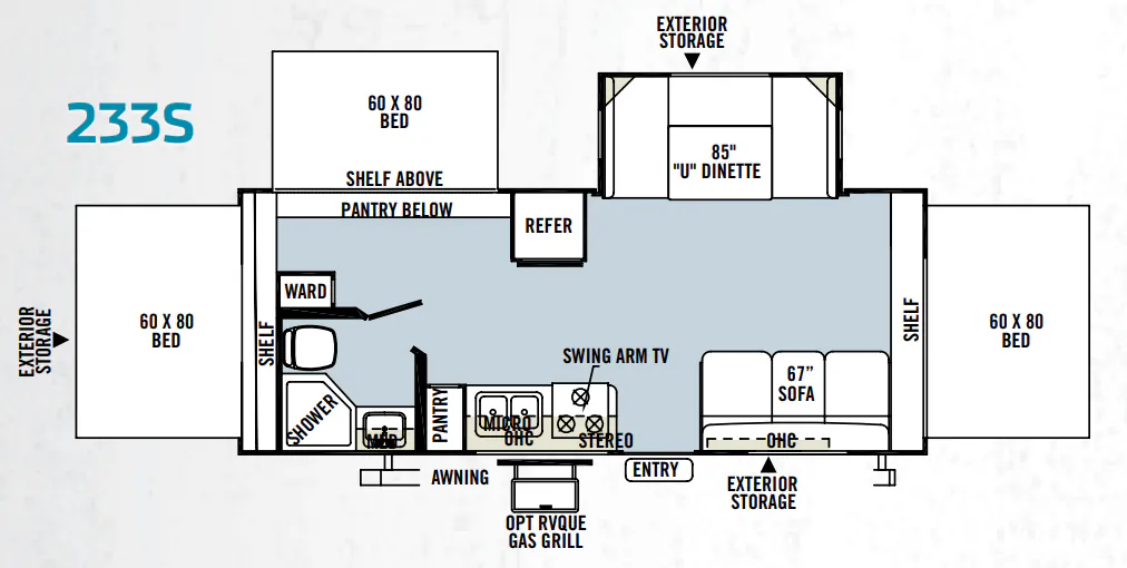 Forest River Rockwood Roo 233S floor plan