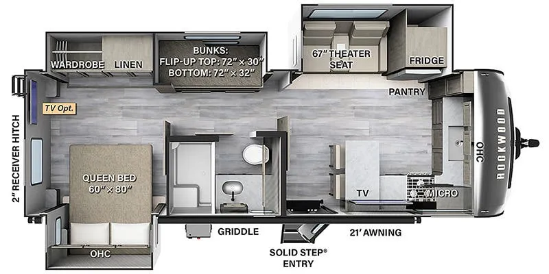 2023 Forest River Rockwood Signature 8264BHS - Floor plan