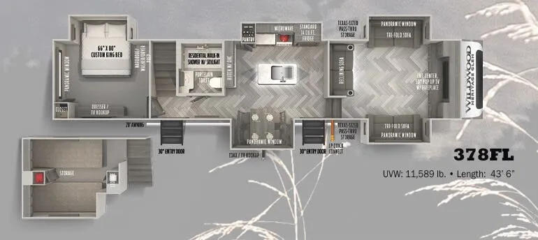 Forest River Wildwood Heritage Glen 378FL floor plan