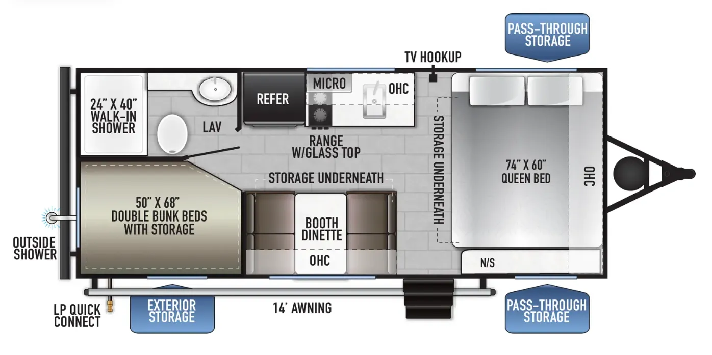 East to West Della Terra 170BHSLE floor plan