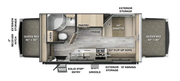 Forest River Flagstaff Shamrock 19 floor plan