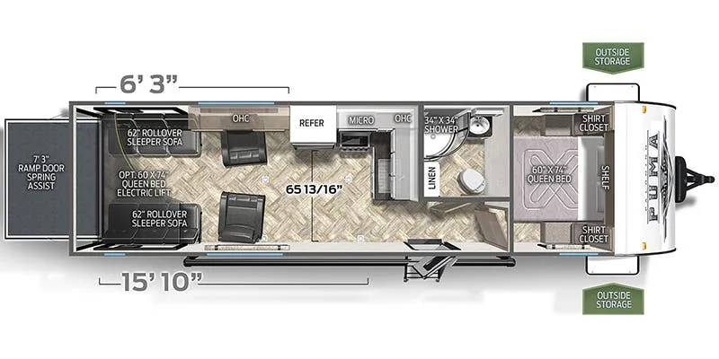 Palomino Puma XLE Lite 27QBC floor plan