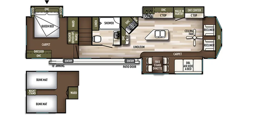 2017 FOREST RIVER WILDWOOD 4092BFL - Floor plan