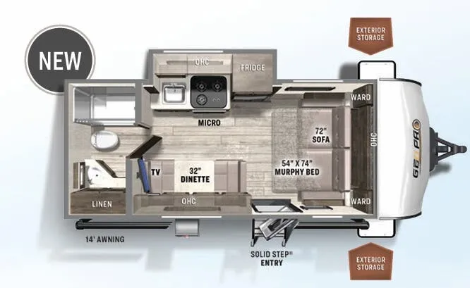 Forest River Rockwood Geo Pro 19FDS floor plan