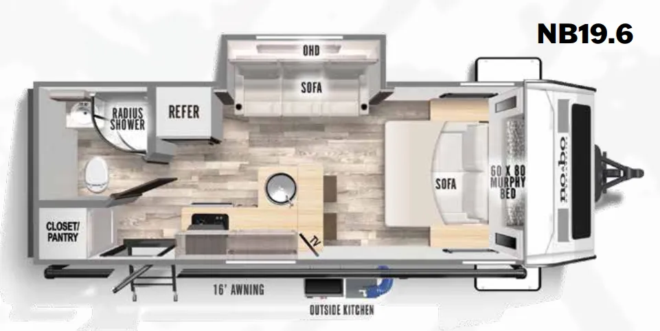 Forest River No Boundaries NB19.6 floor plan