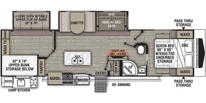 2021 Coachmen Freedom Express Liberty Edition 320BHDSLE floor plan