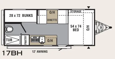 Forest River Viking 17BH floor plan