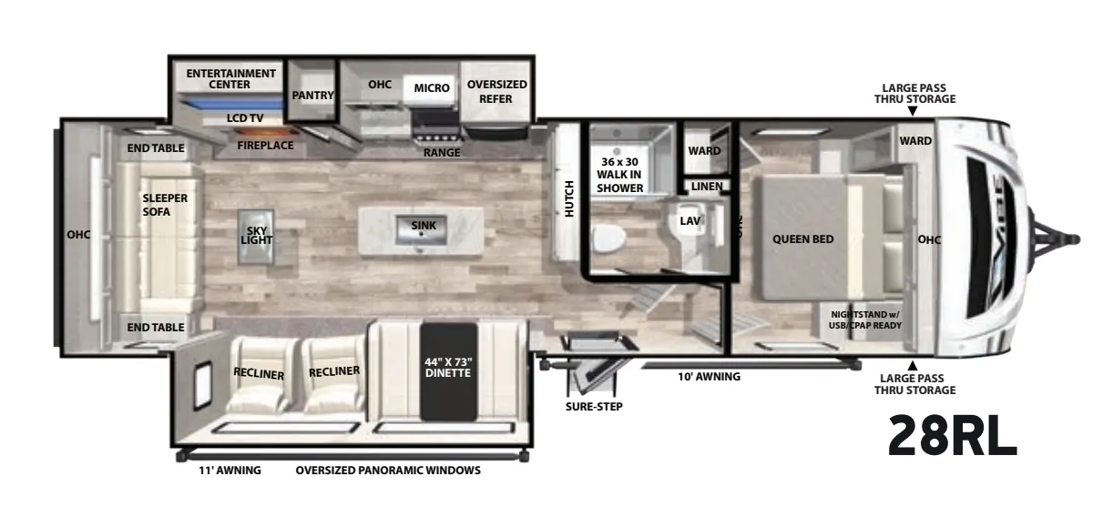 Forest River Vibe 28RL floor plan