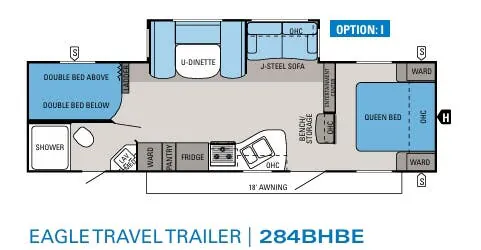Jayco Eagle 284BHBE floor plan