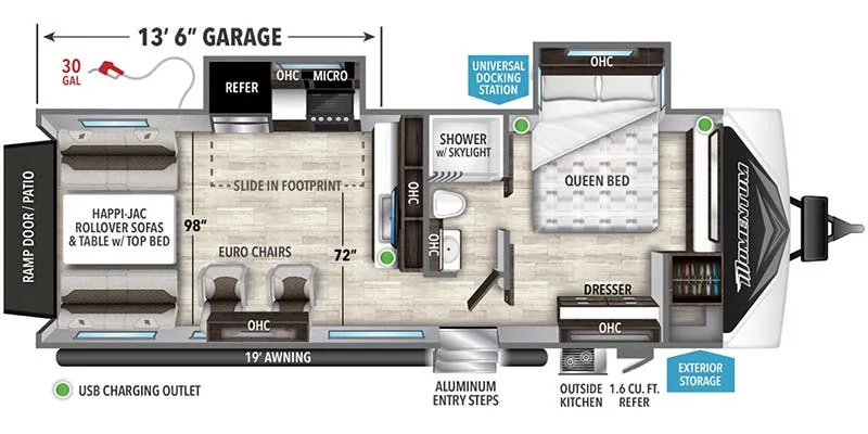 Grand Design Momentum G-Class 25G floor plan