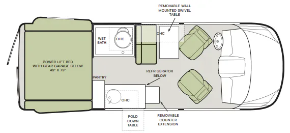 Tiffin GH1 Base floor plan