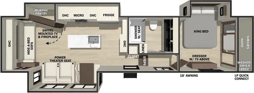 2026 Forest River Cedar Creek 361RL floor plan