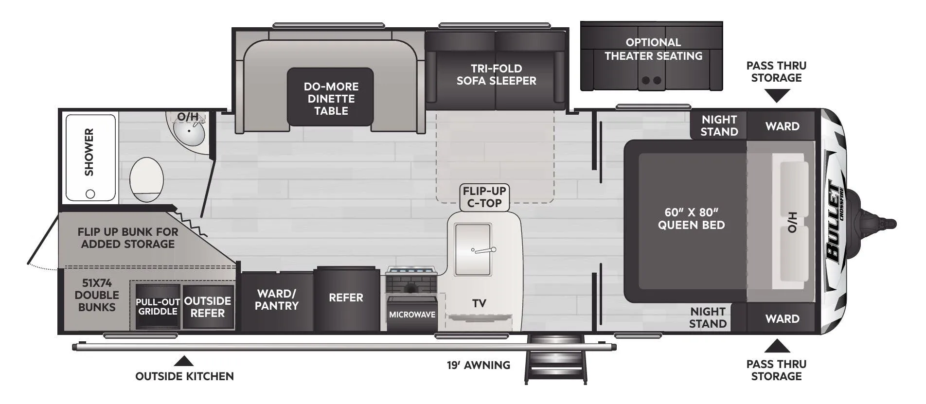 Keystone Bullet Crossfire 2680BH floor plan