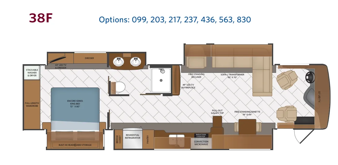 Fleetwood Pace Arrow LXE 38F floor plan