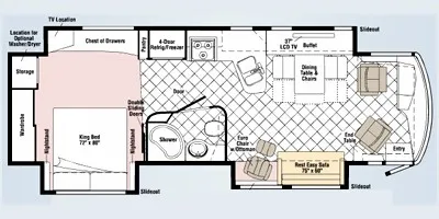 2009 Winnebago Journey 34Y floor plan