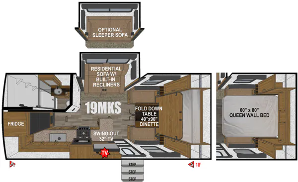 2027 Outdoors RV Creek Side Titanium Series 19MKS floor plan