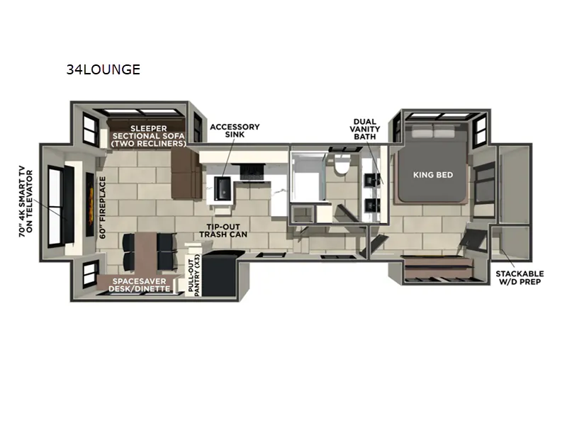 2026 Prime Time Sanibel 34LOUNGE - Floor plan