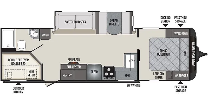 2021 Keystone Premier 29BHPR floor plan