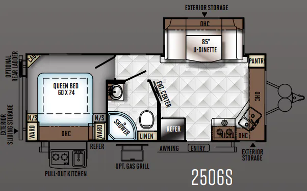 2016 Forest River Rockwood Mini Lite 2506S floor plan