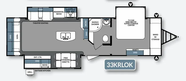 2017 Forest River Surveyor 33KRLOK floor plan