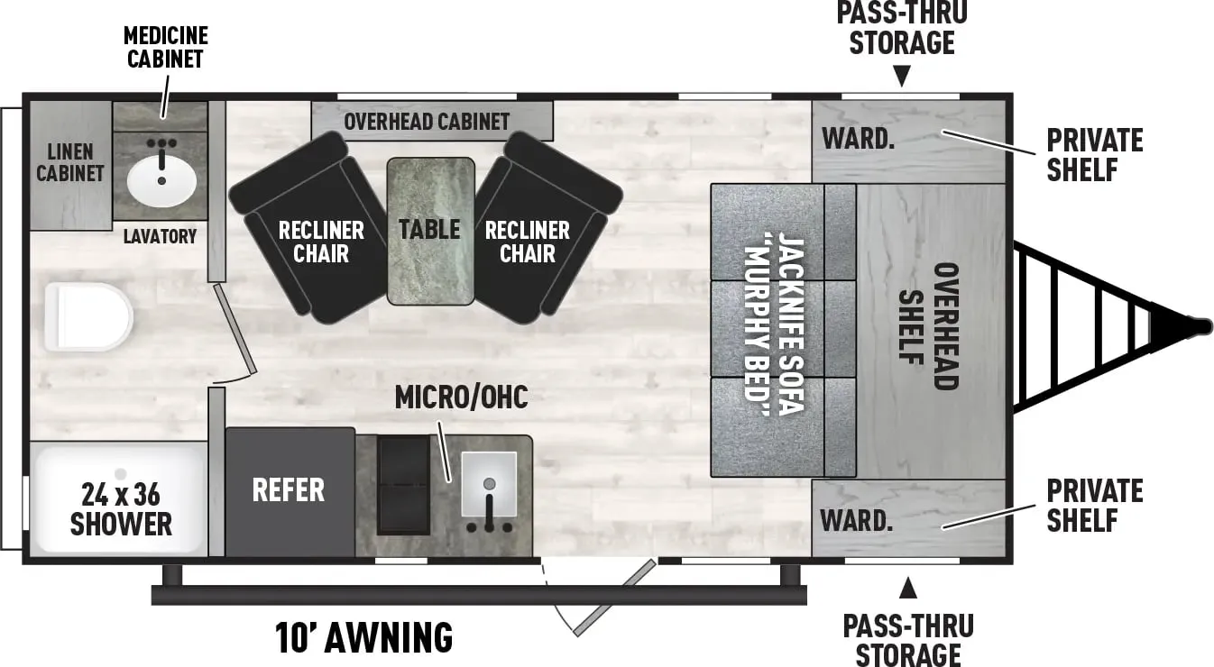 Coachmen Clipper Travel Trailers 18FQ floor plan