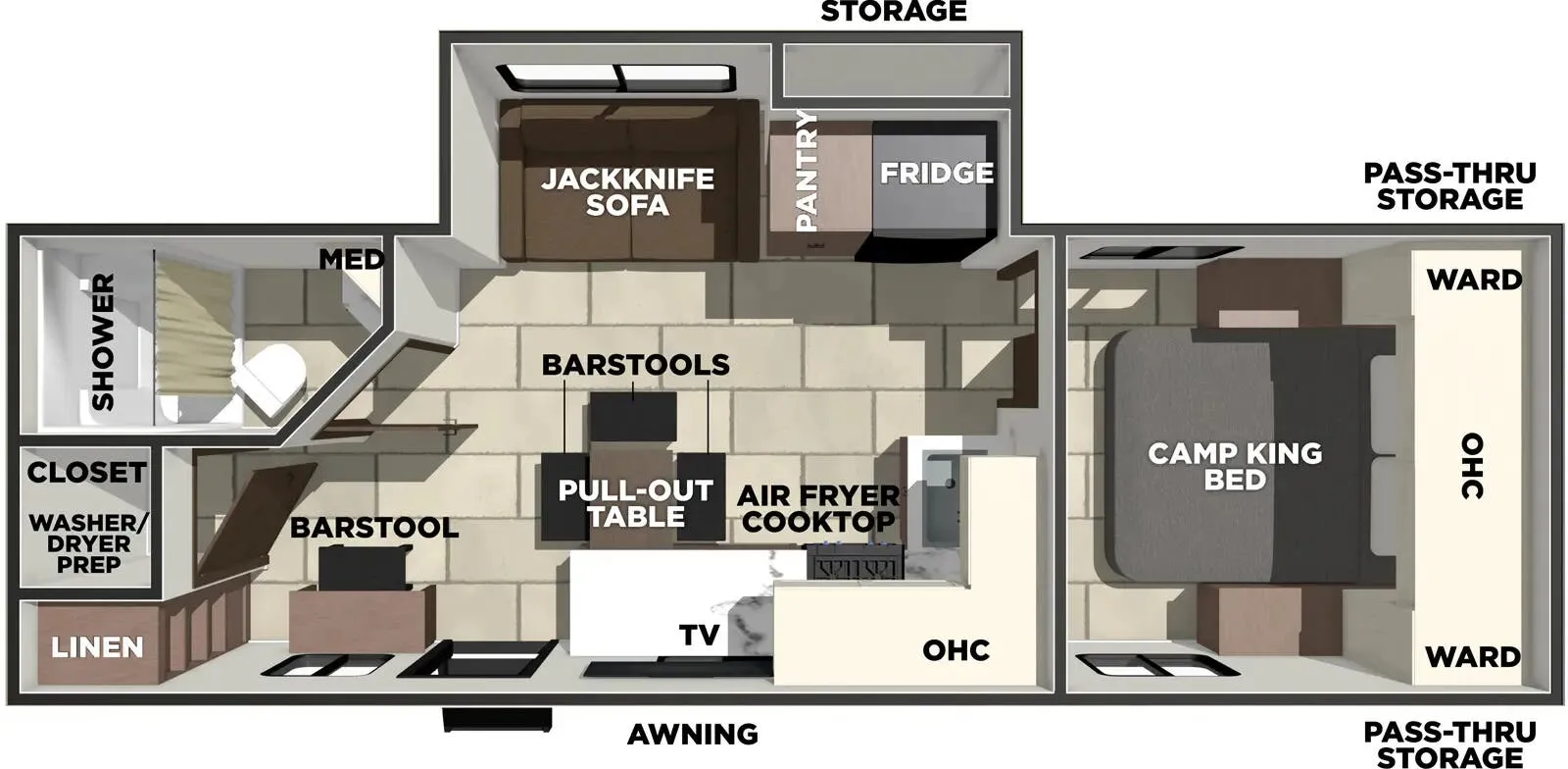 2027 Prime Time Tracer 255DS - Floor plan