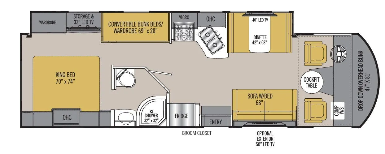 Coachmen Pursuit 31BH floor plan